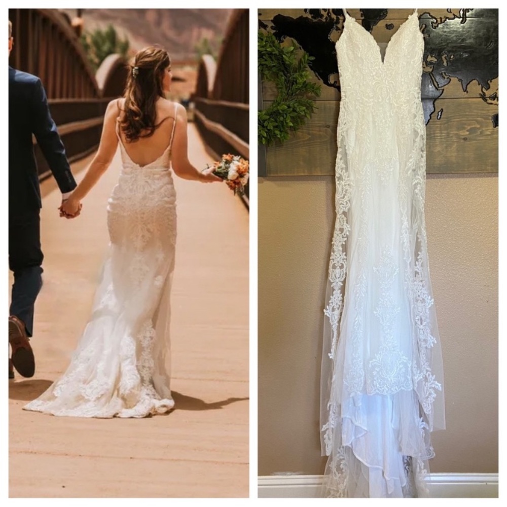 NWOT Lulus Decided on Forever White Embroidered Lace Mermaid Maxi Dress